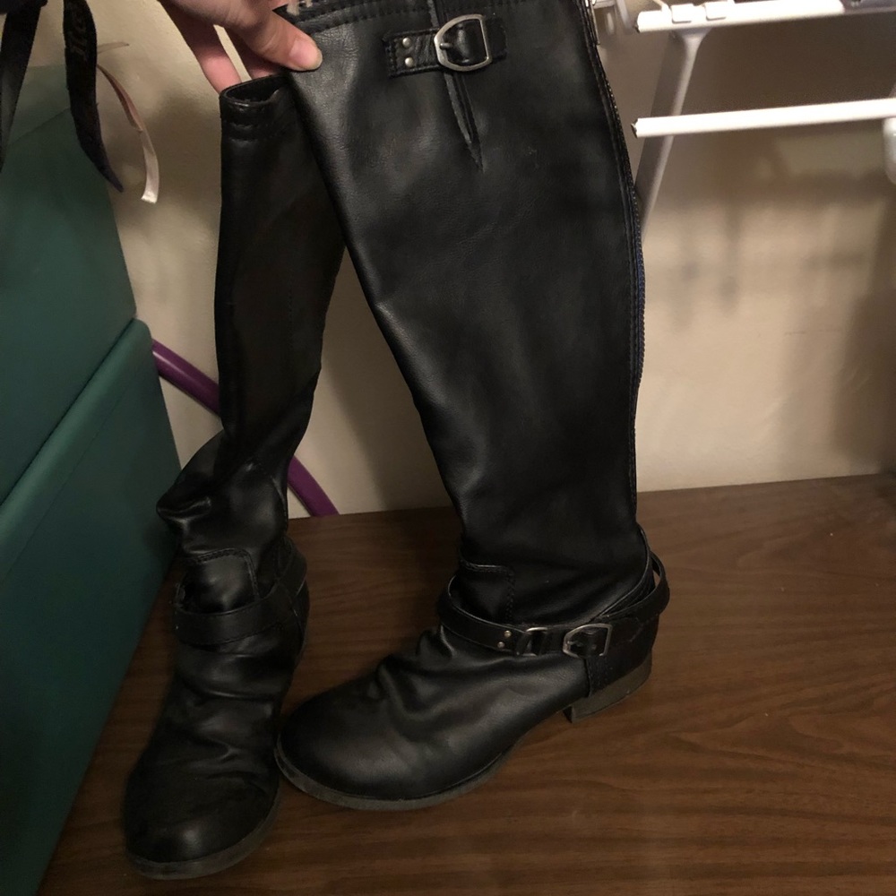 Black tall boots